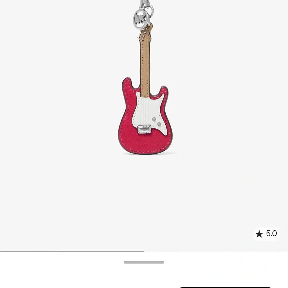 Michael Kors Red and Tan Guitar Keychain/Bag Charm NWT